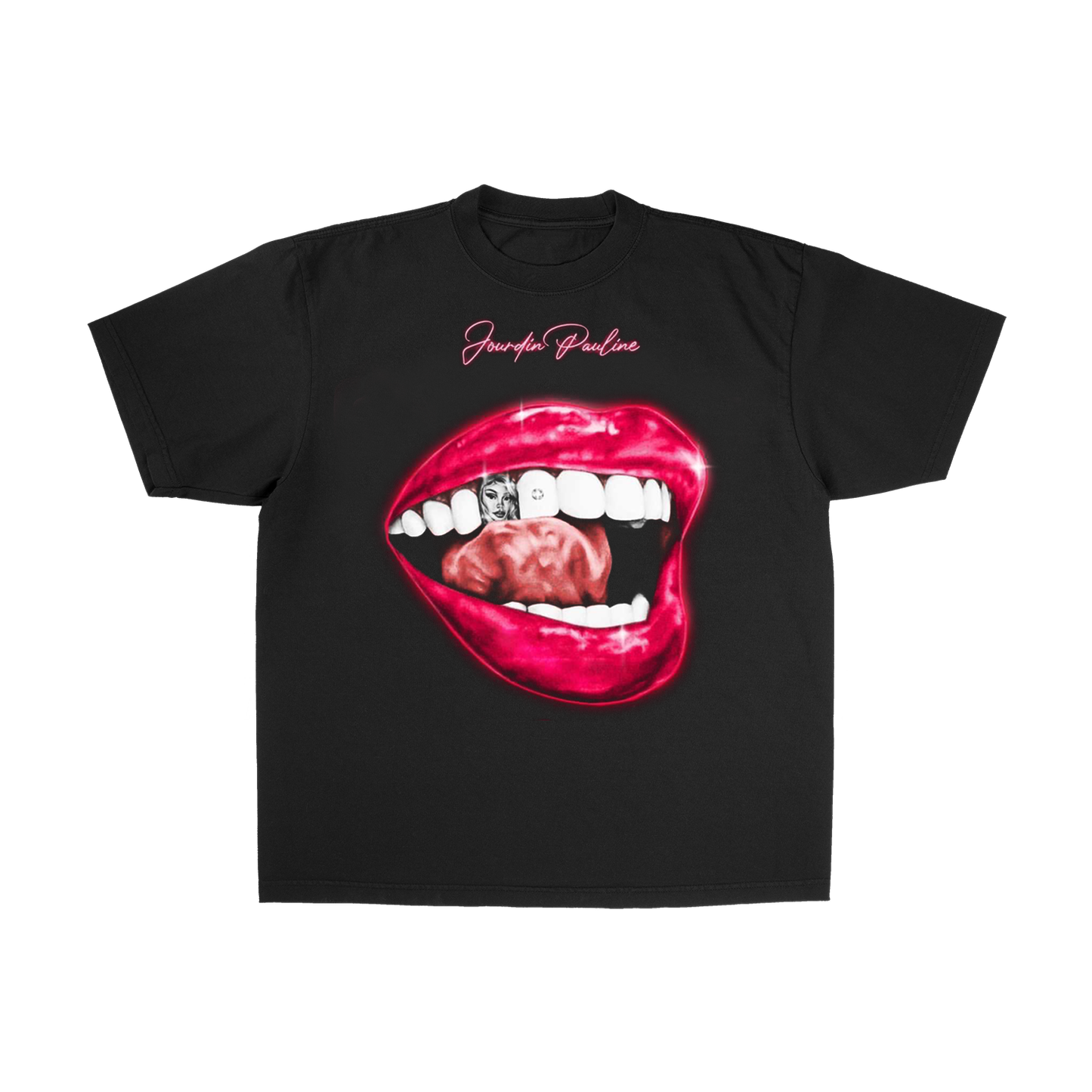LIPS TEE - BLACK